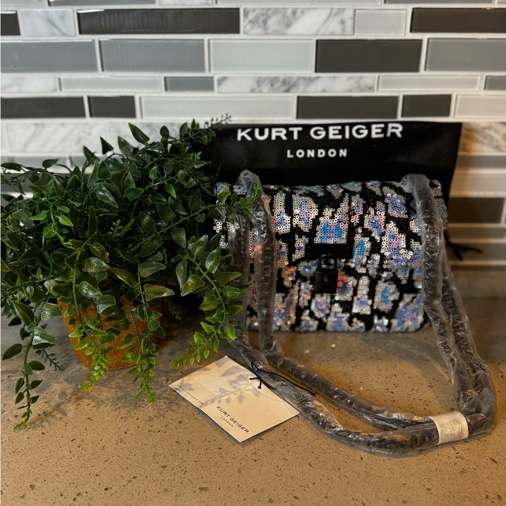 KURT GEIGER - Leopard Pattern Sequined Mini Brixt… - image 1